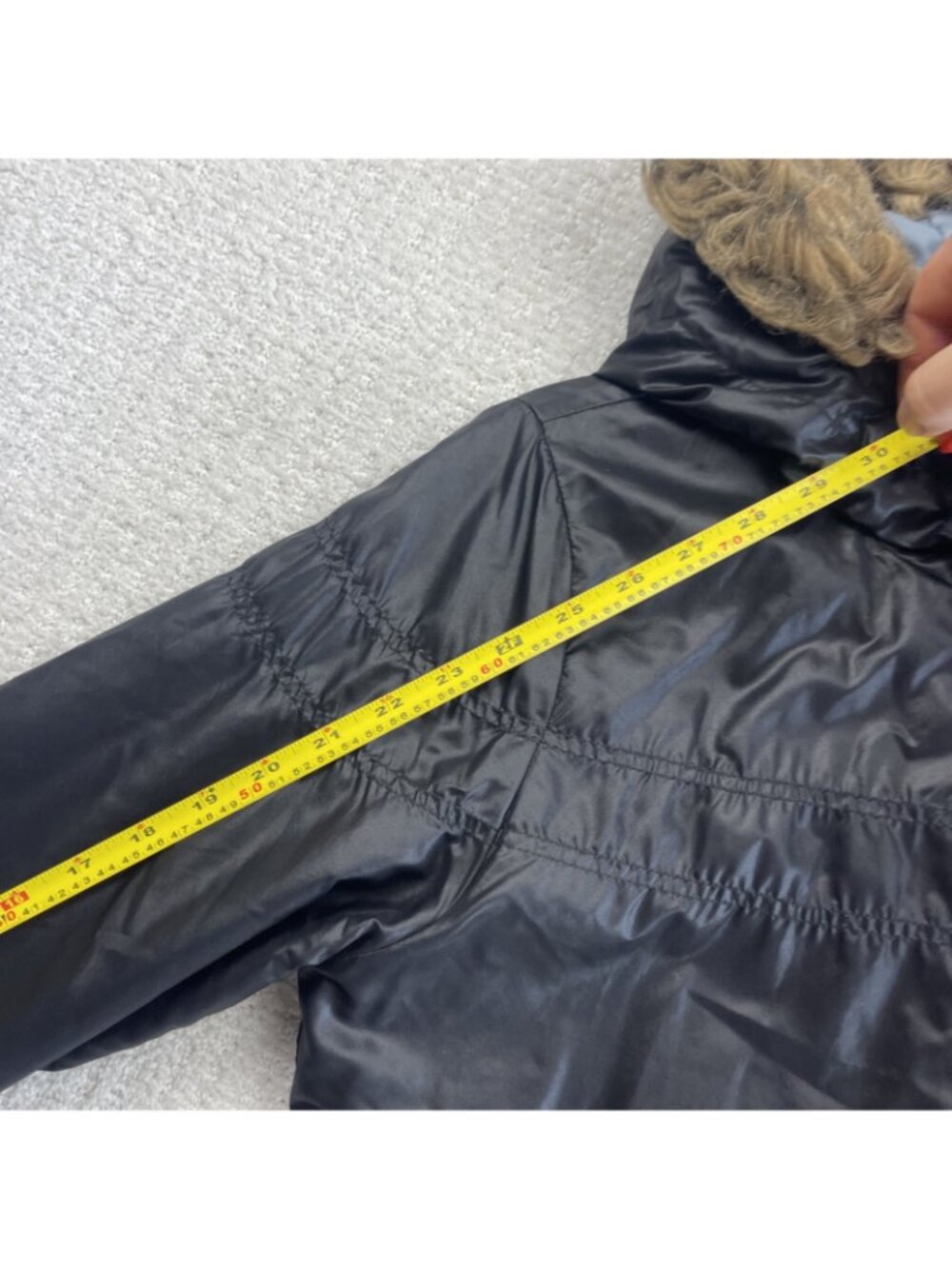 Y2K Puma Faux-Fur Hoodie Full Zip Jacket Shiny Satin Black Wom Sz L Hip Hop 2000 - Picture 8 of 12
